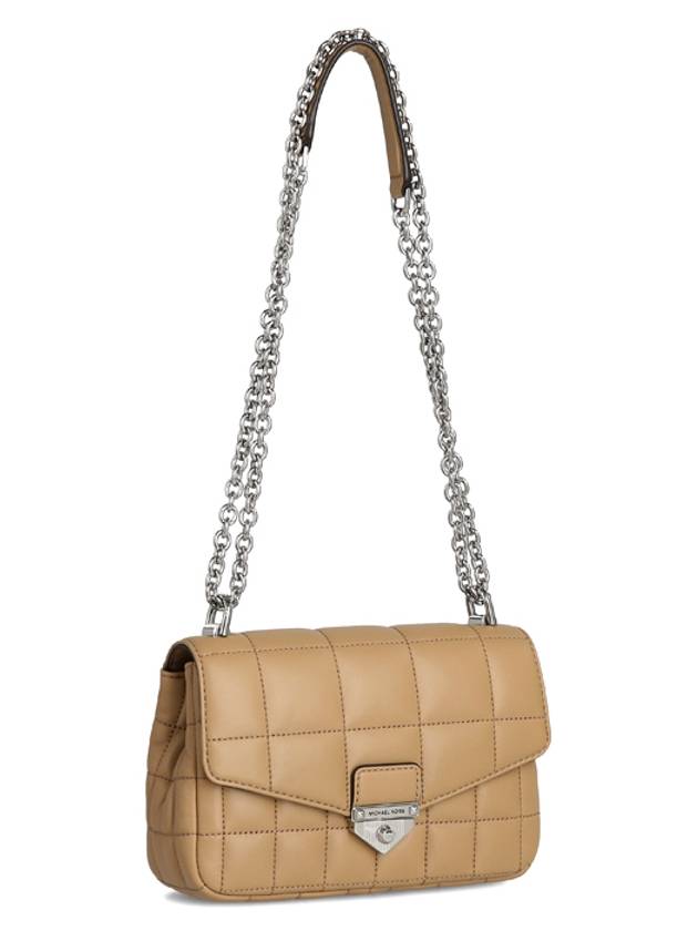 Soho Small Quilted Leather Shoulder Bag Beige - MICHAEL KORS - BALAAN 3