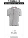 RWB Button Ribbed Polo Wool Knit Top Grey - THOM BROWNE - BALAAN 3