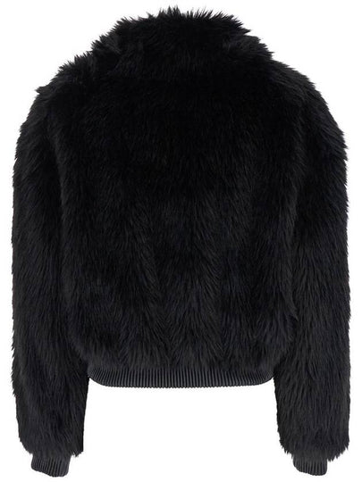 Black Oversized Collar Jacket In Faux-Fur Woman - MICHAEL KORS - BALAAN 2