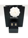 cubic CC logo crown earrings gold - CHANEL - BALAAN.