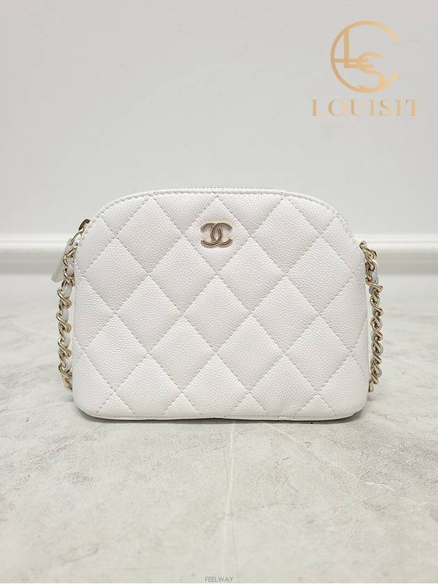 Used luxury goods Lewis It White caviar classic half moon chain mini bag - CHANEL - BALAAN 2