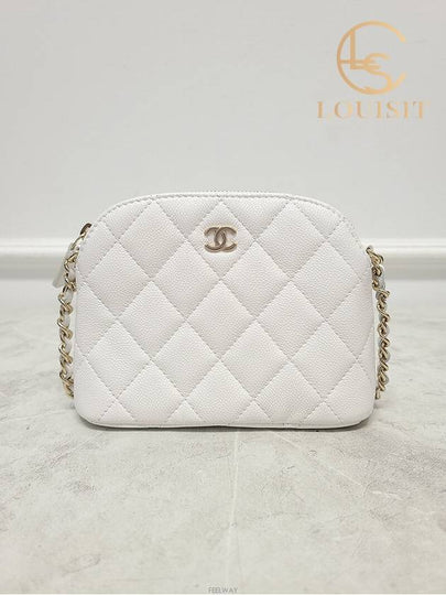 Used luxury goods Lewis It White caviar classic half moon chain mini bag - CHANEL - BALAAN 2