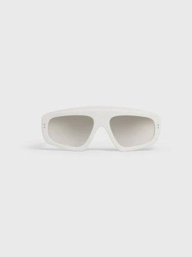 Eyewear Frame Mirror Logo Acetate Sunglasses White - CELINE - BALAAN 1