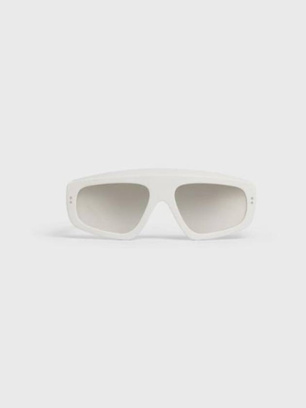 Eyewear Frame Mirror Logo Acetate Sunglasses White - CELINE - BALAAN 1