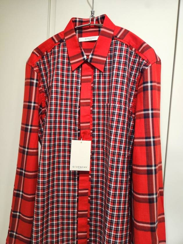 RED CHECK SHIRT - GIVENCHY - BALAAN 3