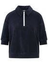 Terry half zip collar t shirt navy 8A000 06 596LS 778 - MONCLER - BALAAN 2