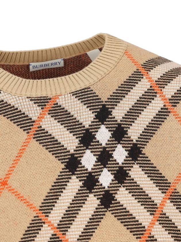 Vintage Check Intarsia Knit Top Beige - BURBERRY - BALAAN 4