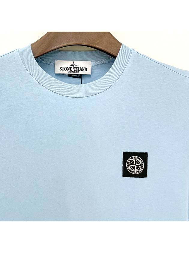 Kids 30/1 Cotton Jersey Short Sleeve T-Shirt Blue - STONE ISLAND - BALAAN 4