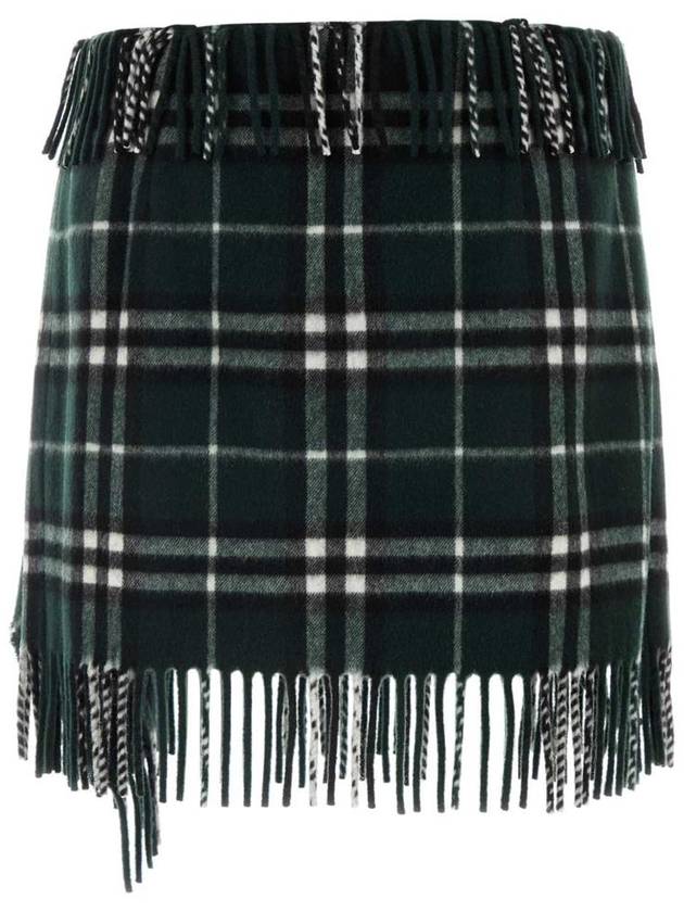 Check Wool Cashmere Scarf A Line Skirt Anchor - BURBERRY - BALAAN 3