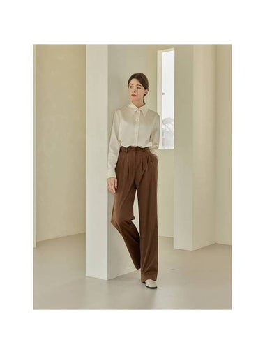 Women's Bree Three Pinturk Banding Slacks Brown - ARIFF - BALAAN 1