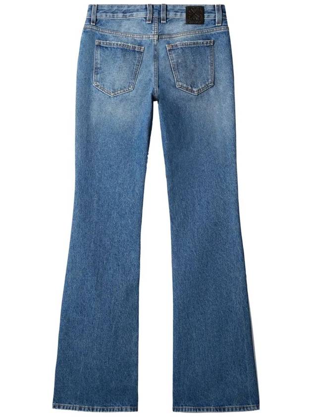 Women's Logo Patch Cotton Flare Jeans Blue - OFF WHITE - BALAAN 4