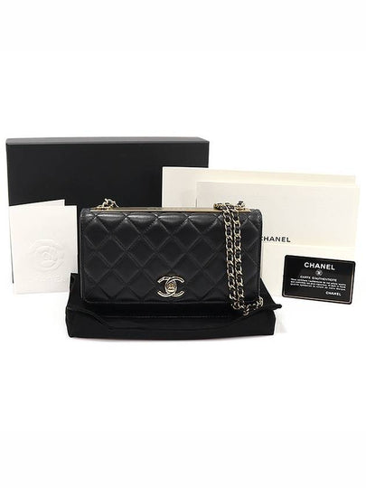 A80982 Black Lambskin Gold Trendy CC WOC Long Wallet Chain Cross Bag 31st - CHANEL - BALAAN 2