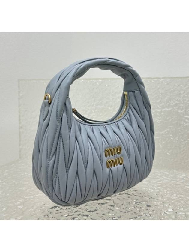 Wander Materasse Nappa Leather Mini Hobo Tote Bag Cornflower - MIU MIU - BALAAN 4