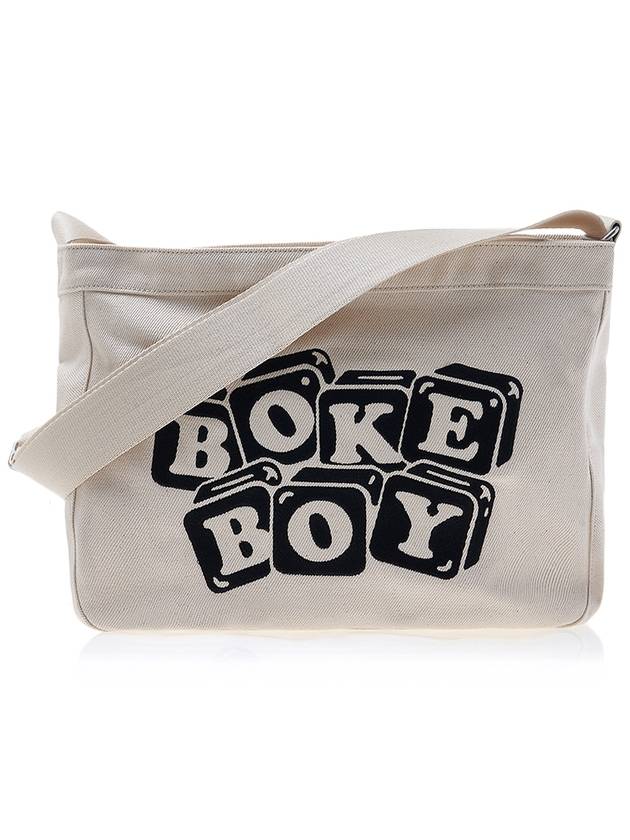 Boke Boy Canvas Cotton Shoulder Bag Ecru - KENZO - BALAAN 4