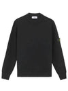 Round Neck Wappen Organic Knit Top Black - STONE ISLAND - BALAAN 2