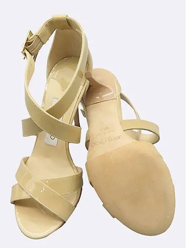 Open Toe Nude Beige Patent Women s Sandals 235MM - JIMMY CHOO - BALAAN 3