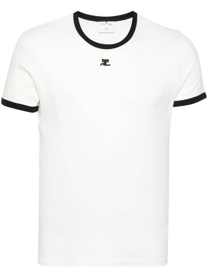 Logo contrast short sleeve t shirt white - COURREGES - BALAAN 2