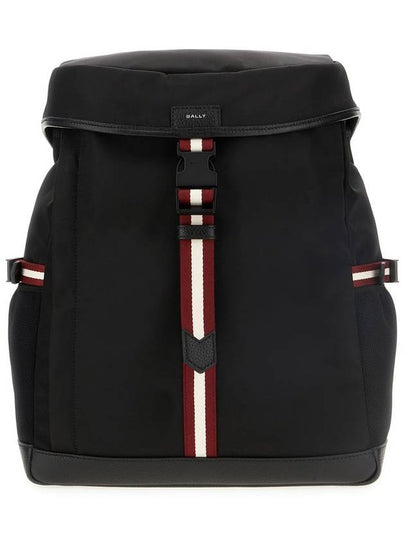 stripe detail buckle backpack black - BALLY - BALAAN 2