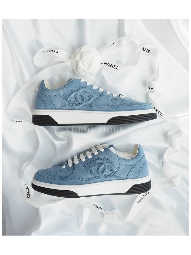 23FW CC Logo Force Sneakers Blue G45079 - CHANEL - BALAAN 2