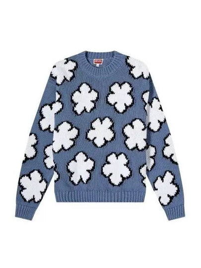 Boke Flower Cotton Sweatshirt Blue - KENZO - BALAAN 2