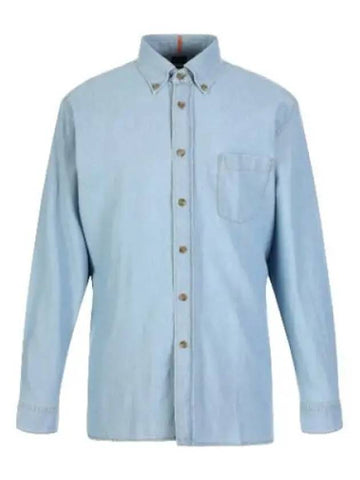 Boss relaxed fit button down denim shirt - HUGO BOSS - BALAAN 1