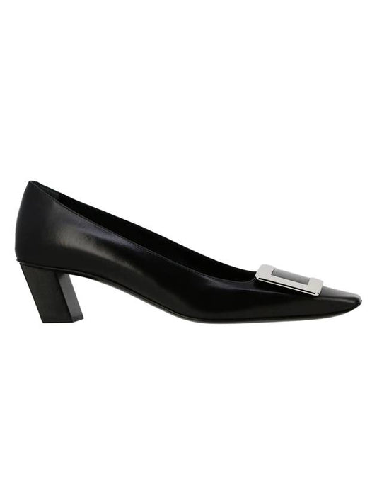 Women's Buckle Patent Leather 45mm Square Toe Pumps Heel Black - ROGER VIVIER - BALAAN 1