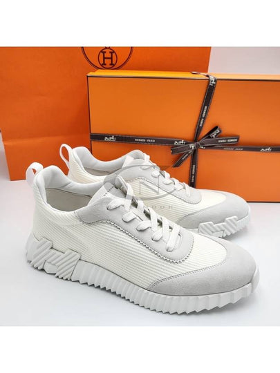 Bouncing Sneakers Mesh Suede Goatskin Blanc - HERMES - BALAAN 2