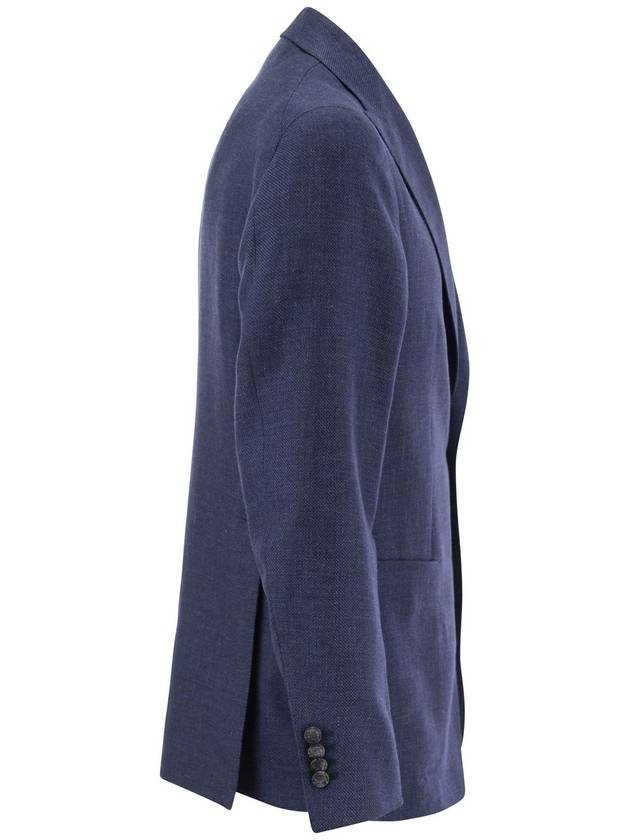 Linen and virgin wool two-button jacket - TAGLIATORE - BALAAN 3