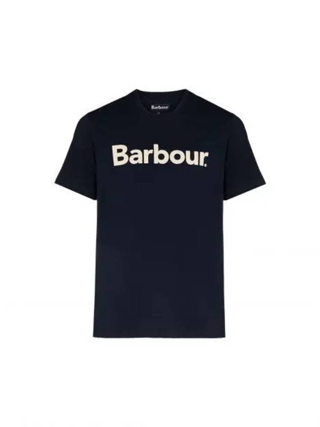 Men's Logo Print Short Sleeve T-Shirt Navy - BARBOUR - BALAAN 2