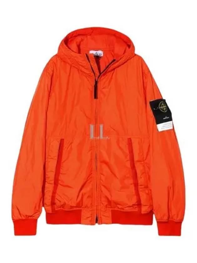 Men's Garment Dyed Crinkle Reps Recycled Nylon Primaloft TC Hooded Jacket Orange - STONE ISLAND - BALAAN 2