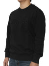 Lettering Round Brushed Sweatshirt Black - VERSACE - BALAAN 4