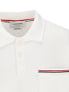 RWB Pocket Interlock Cotton Short Sleeve Polo Shirt White - THOM BROWNE - BALAAN 4