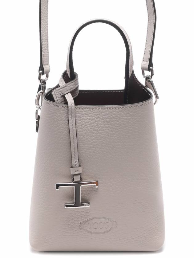 Micro Leather Mini Tote Bag Light Grey - TOD'S - BALAAN 2