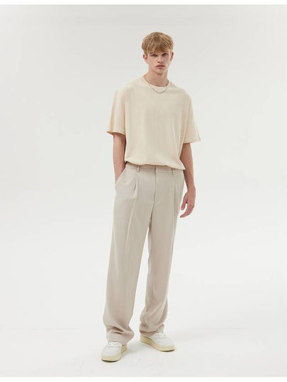 Slim Wide Slacks Sand Beige - BATTRACT - BALAAN 2