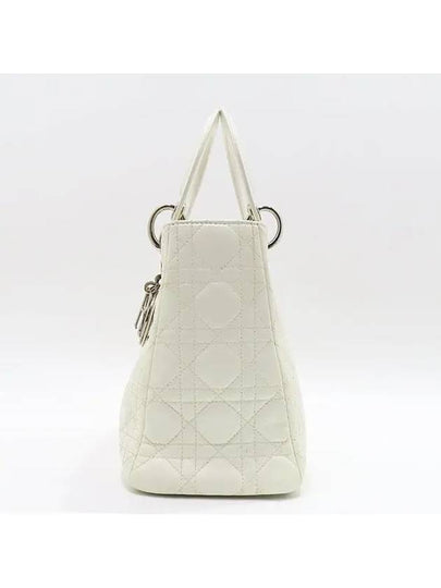 White leather LADY medium tote bag - DIOR - BALAAN 2