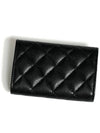 Classic Caviar Season Logo Card Wallet Black AP3608 Kleokdok - CHANEL - BALAAN 3