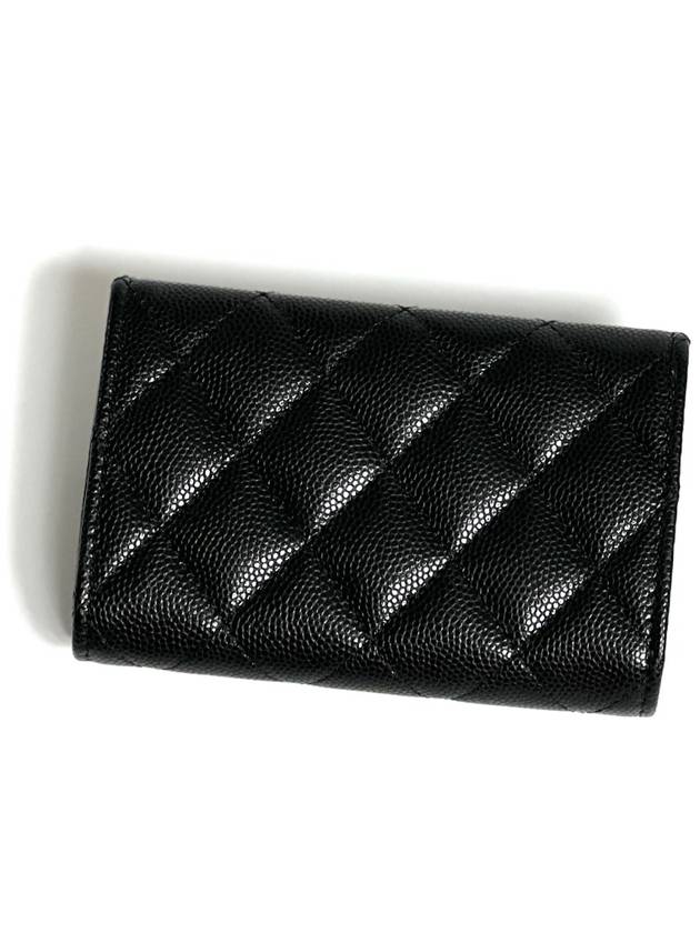 Classic Caviar Season Logo Card Wallet Black AP3608 Kleokdok - CHANEL - BALAAN 3