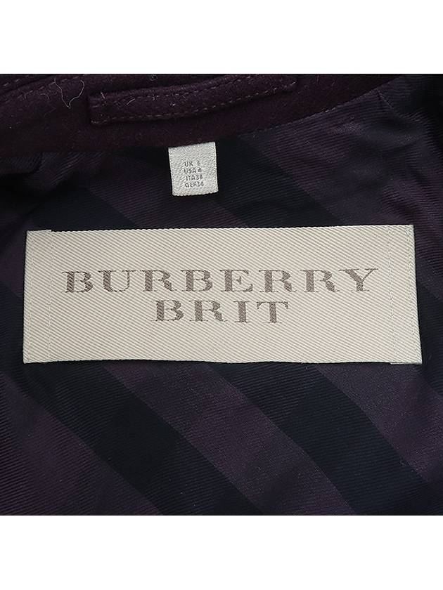 4010780 Purple color wool blend women s middle length single coat size 38 - BURBERRY - BALAAN 4