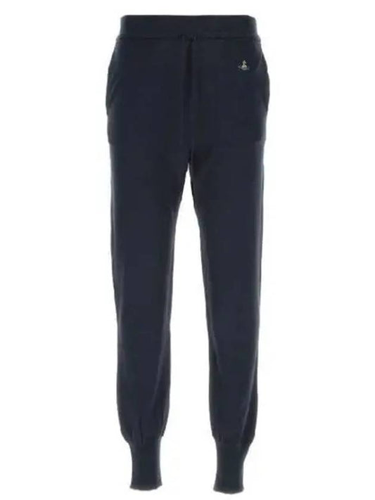 Women's Embroidered Logo Cashmere Blend Track Pants Navy - VIVIENNE WESTWOOD - BALAAN 2