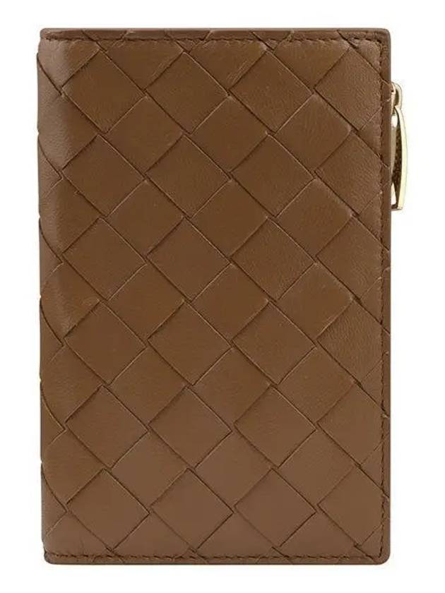 Intrecciato Zipper Medium Half Wallet Wood - BOTTEGA VENETA - BALAAN 2