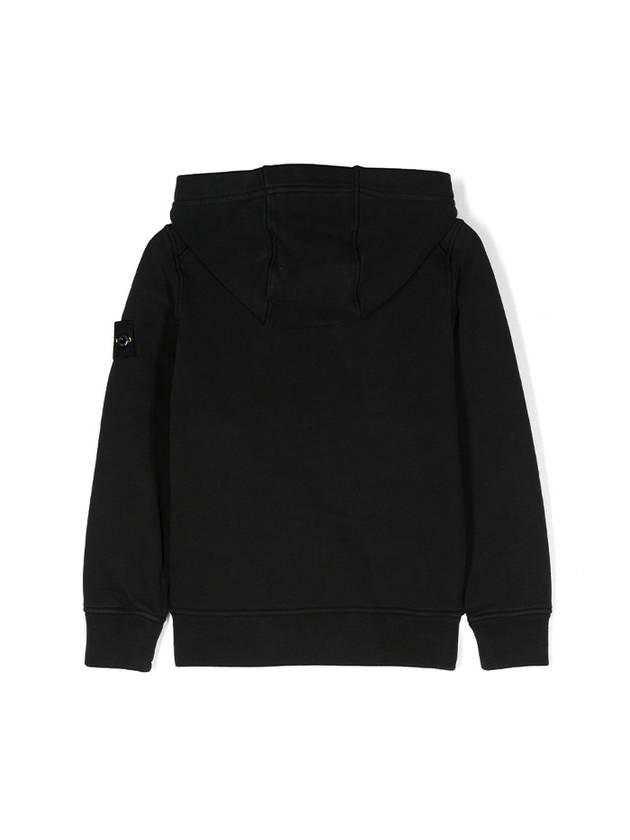 Kids Wappen Patch Zip-Up Hoodie Black - STONE ISLAND - BALAAN 3