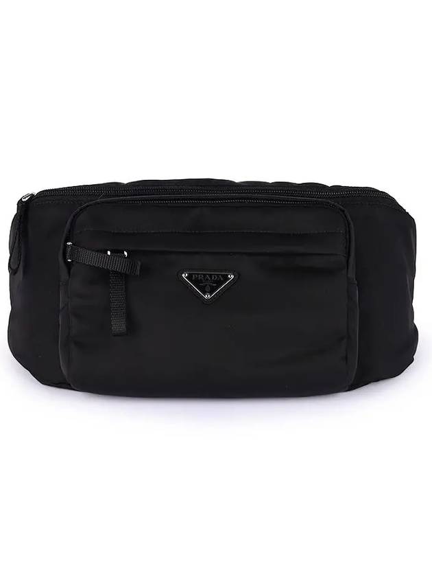 Testo Triangle Logo Nylon Belt Bag Black - PRADA - BALAAN 2