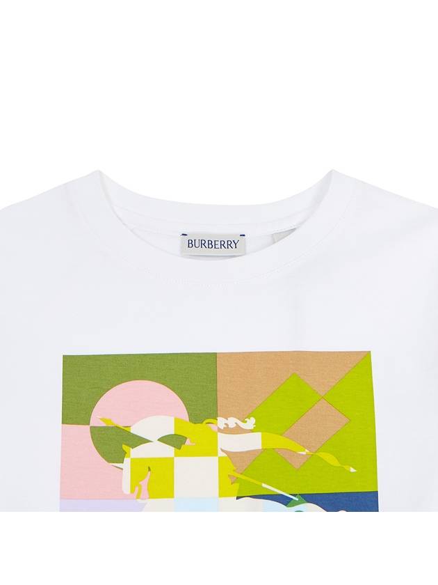 Kids Logo Print Short Sleeve T-Shirt White - BURBERRY - BALAAN 4