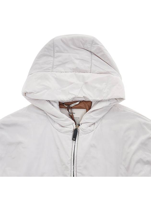 Women's GreenT Technical Canvas Zipper Hooded Jacket White - MAX MARA - BALAAN.