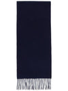 Wool Fringe Muffler Navy Blue - ACNE STUDIOS - BALAAN 3