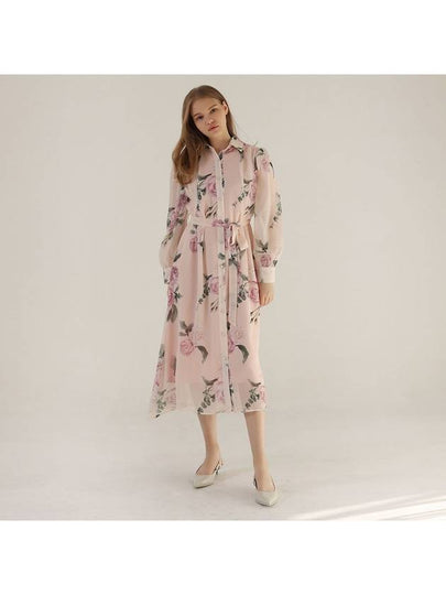 Peony Print Chiffon Long Dress Pink - STAY WITH ME - BALAAN 2