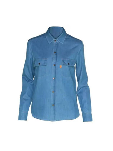 Women Vintage Denim Cotton Long Sleeve Shirt Blue - LEVI'S - BALAAN 1