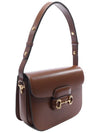 Horsebit 1955 Leather Shoulder Bag Brown - GUCCI - BALAAN 4