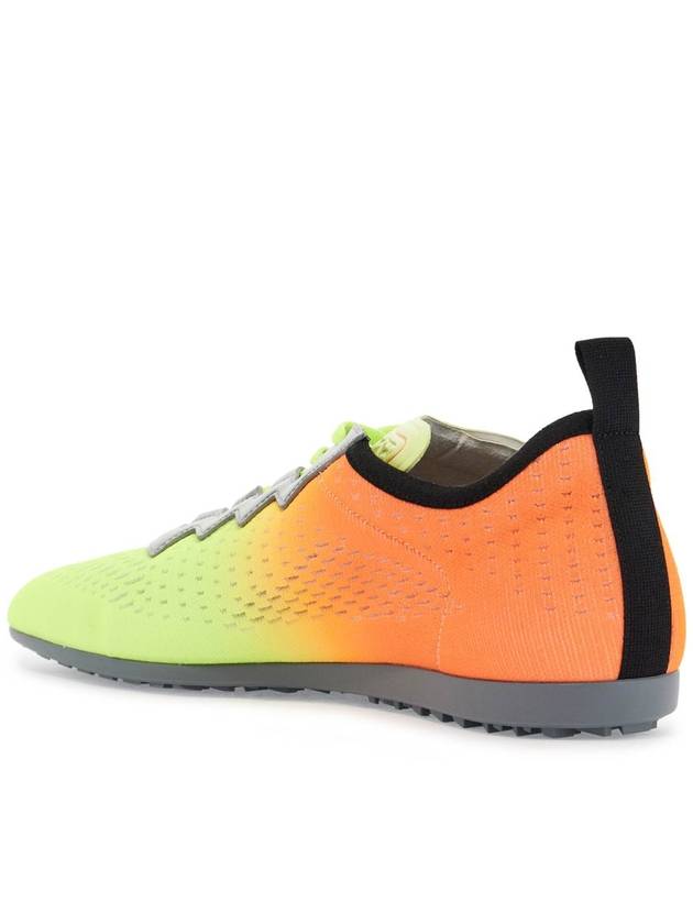 lime green and fluorescent orange sporty sneakers in cotton and pu bold design - VALENTINO - BALAAN 3