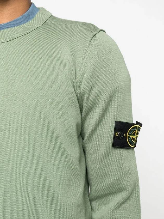 Logo Patch Knit Top Sage Green - STONE ISLAND - BALAAN 3